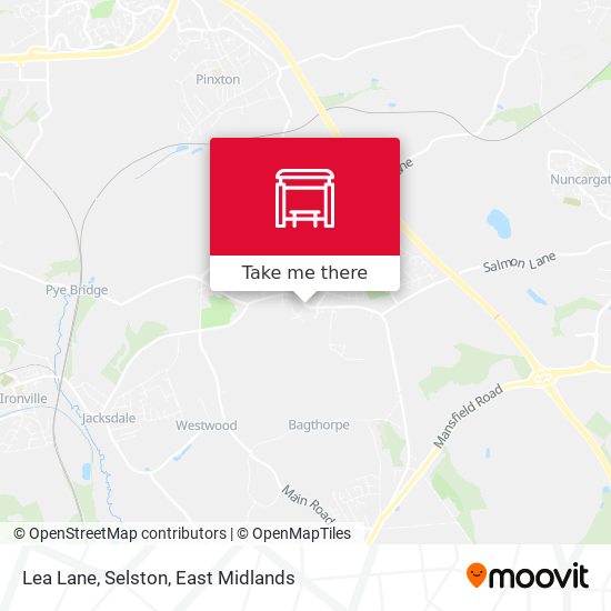 Lea Lane, Selston map