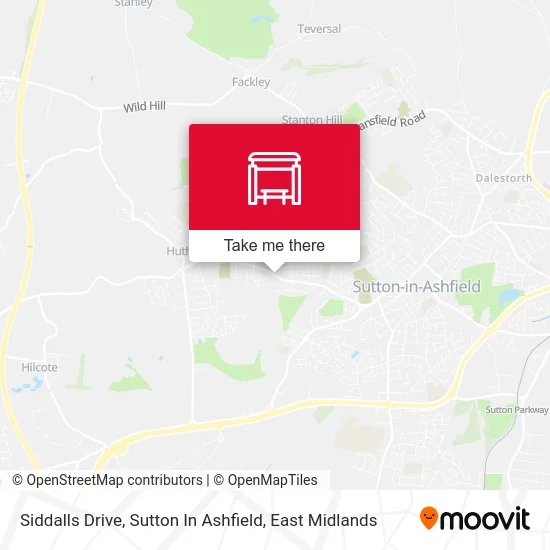 Siddalls Drive, Sutton In Ashfield map