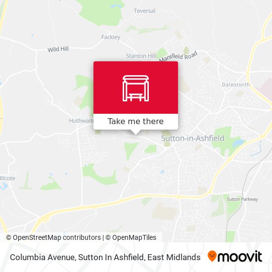 Columbia Avenue, Sutton In Ashfield map