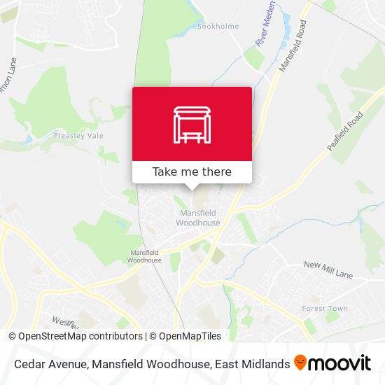 Cedar Avenue, Mansfield Woodhouse map