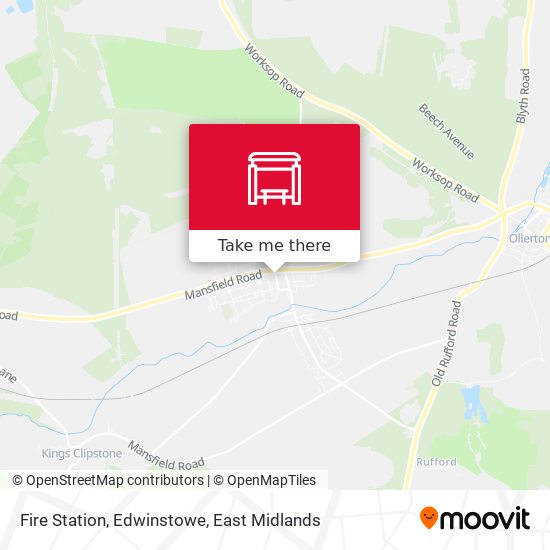 Fire Station, Edwinstowe map