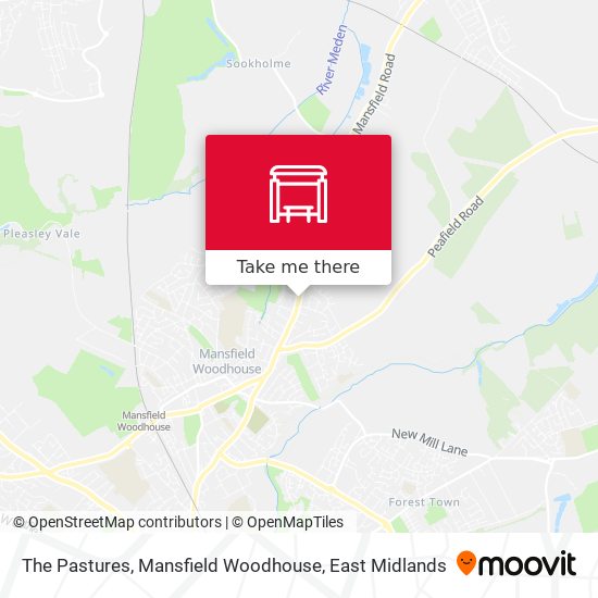 The Pastures, Mansfield Woodhouse map