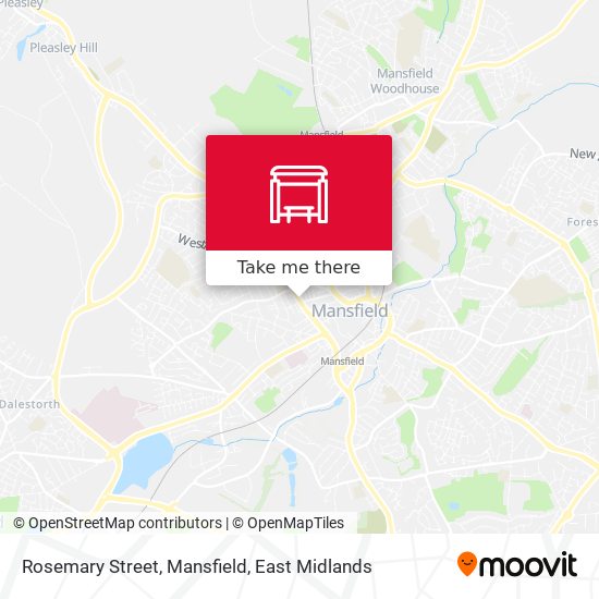 Rosemary Street, Mansfield map