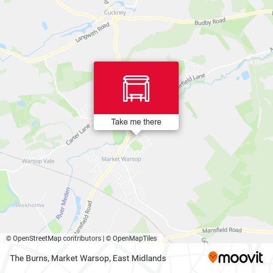 The Burns, Market Warsop map