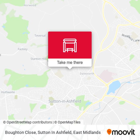 Boughton Close, Sutton In Ashfield map