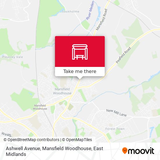 Ashwell Avenue, Mansfield Woodhouse map