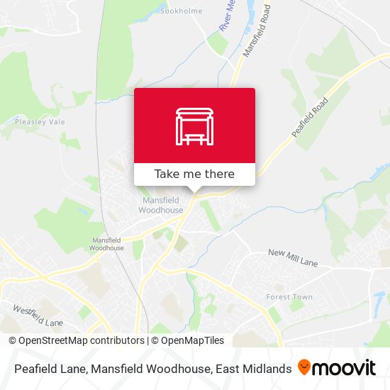 Peafield Lane, Mansfield Woodhouse map