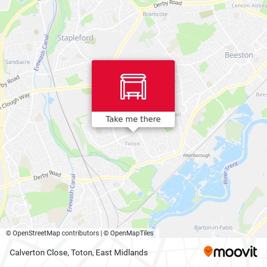 Calverton Close, Toton map