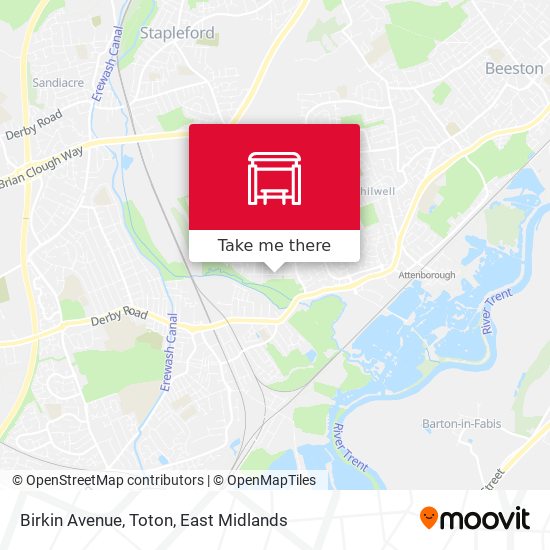 Birkin Avenue, Toton map