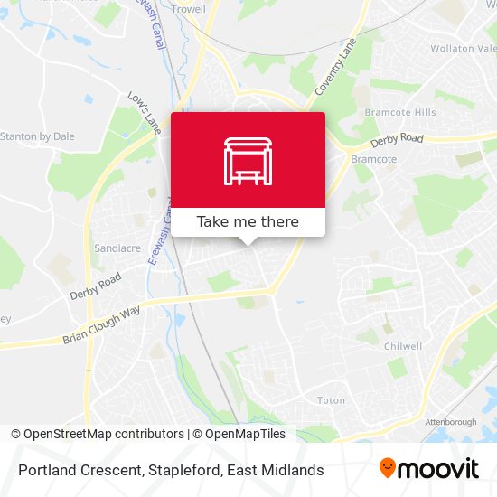 Portland Crescent, Stapleford map