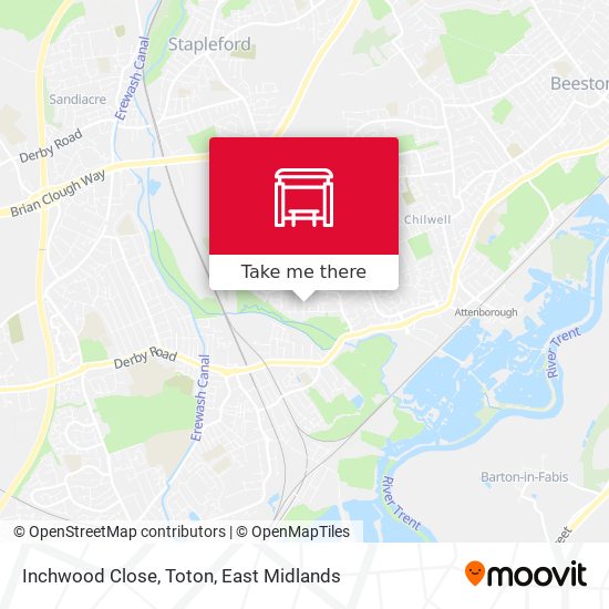 Inchwood Close, Toton map