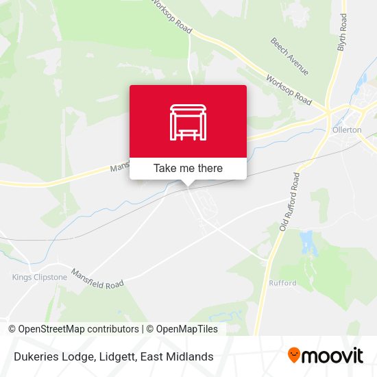 Dukeries Lodge, Lidgett map