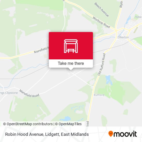 Robin Hood Avenue, Lidgett map