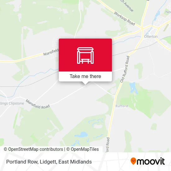 Portland Row, Lidgett map