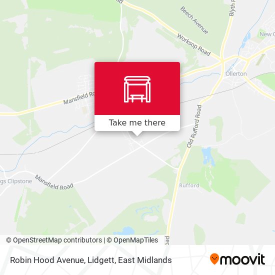 Robin Hood Avenue, Lidgett map