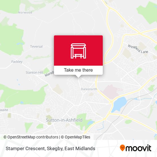 Stamper Crescent, Skegby map