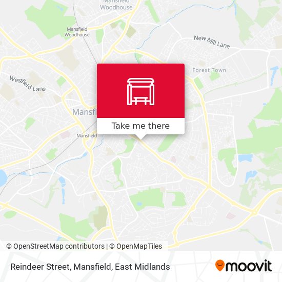 Reindeer Street, Mansfield map