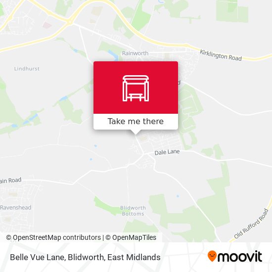 Belle Vue Lane, Blidworth map