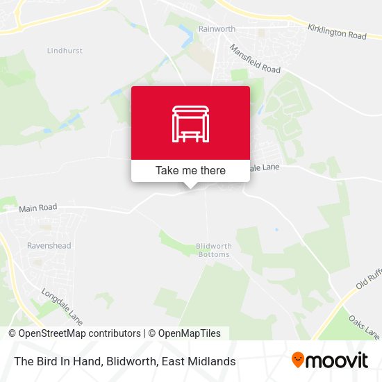 The Bird In Hand, Blidworth map