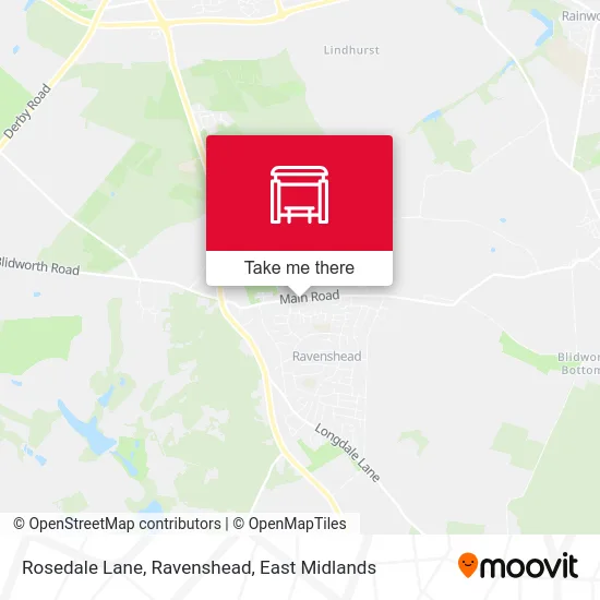 Rosedale Lane, Ravenshead map