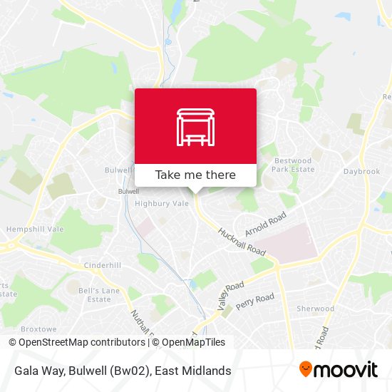 Gala Way, Bulwell (Bw02) map