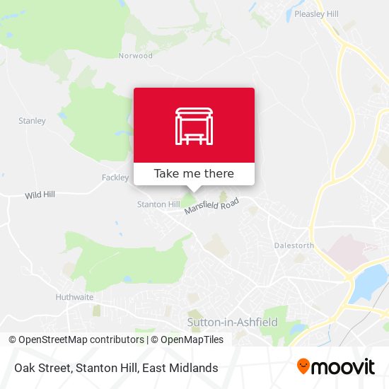 Oak Street, Stanton Hill map