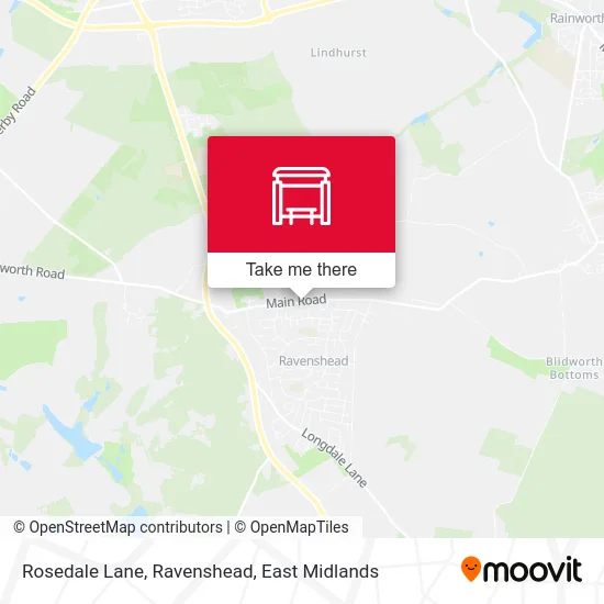Rosedale Lane, Ravenshead map