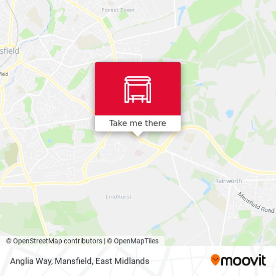 Anglia Way, Mansfield map