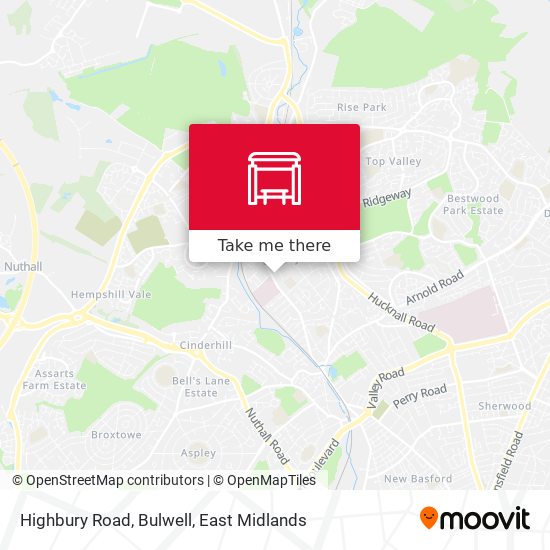 Highbury Road, Bulwell map