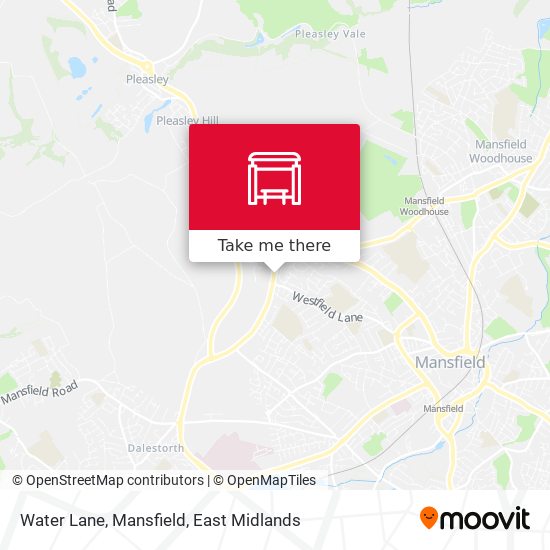 Water Lane, Mansfield map