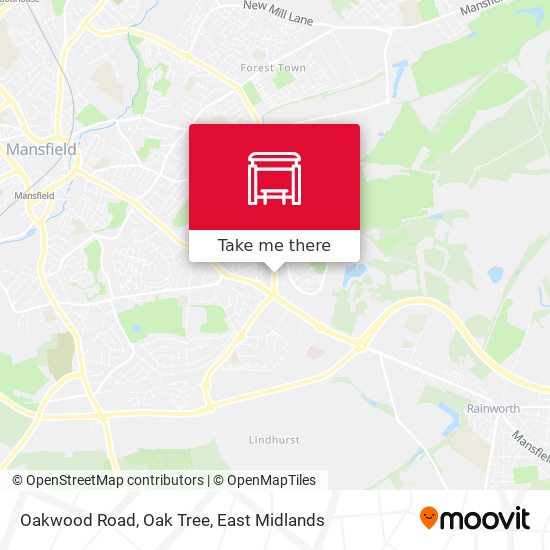 Oakwood Road, Oak Tree map