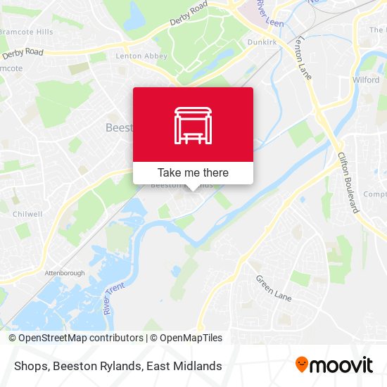 Shops, Beeston Rylands map