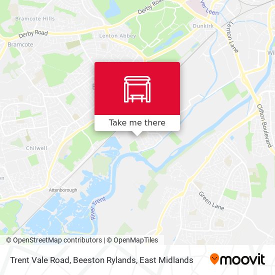 Trent Vale Road, Beeston Rylands map