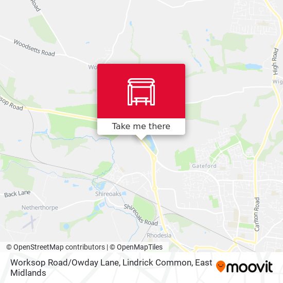 Worksop Road / Owday Lane, Lindrick Common map