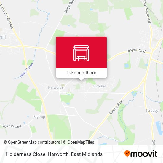 Holderness Close, Harworth map
