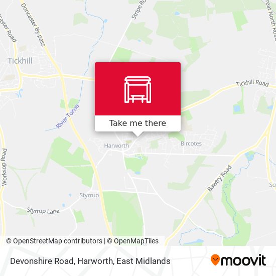 Devonshire Road, Harworth map