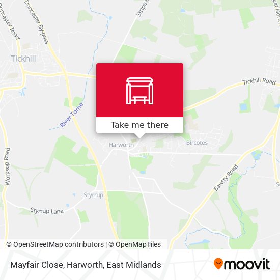 Mayfair Close, Harworth map