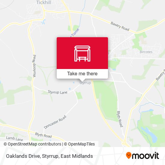 Oaklands Drive, Styrrup map