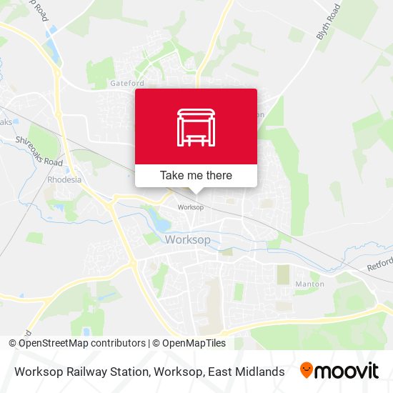 Worksop Railway Station, Worksop map