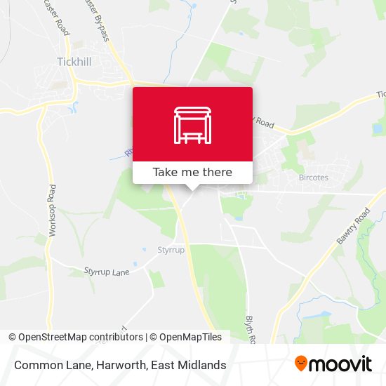 Common Lane, Harworth map