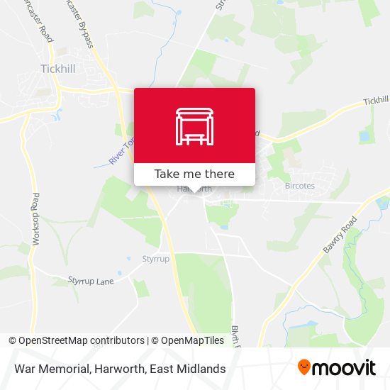 War Memorial, Harworth map