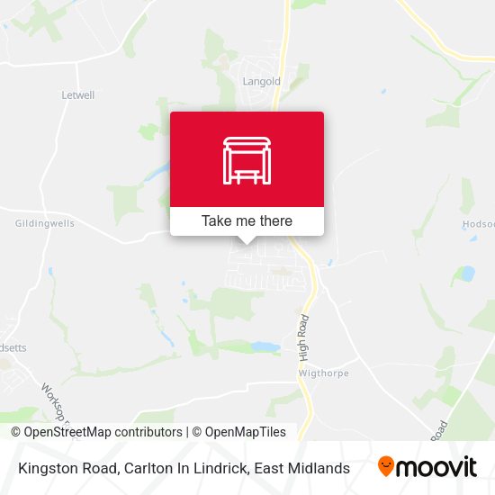 Kingston Road, Carlton In Lindrick map