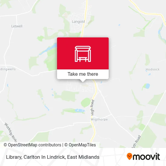 Library, Carlton In Lindrick map