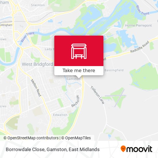 Borrowdale Close, Gamston map