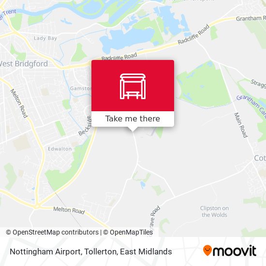 Nottingham Airport, Tollerton map