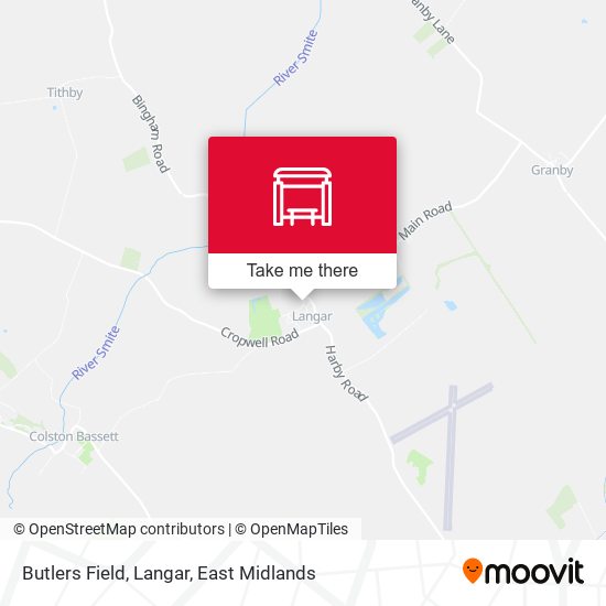 Butlers Field, Langar map