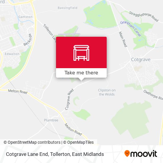 Cotgrave Lane End, Tollerton map