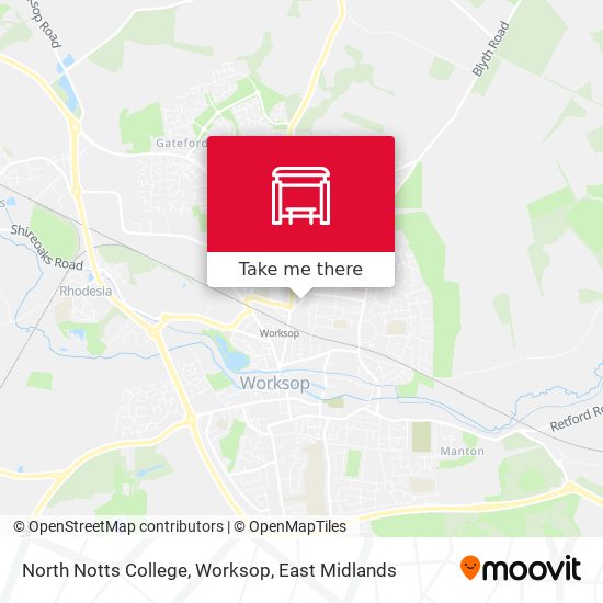 North Notts College, Worksop map