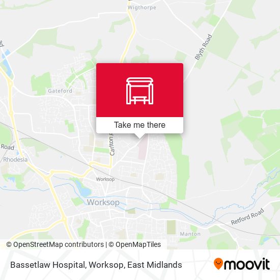 Bassetlaw Hospital, Worksop map