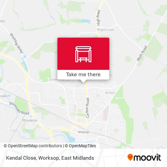 Kendal Close, Worksop map